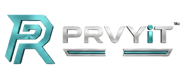 PRVYit logo with a stylized letter 'R' and brand name on a white background