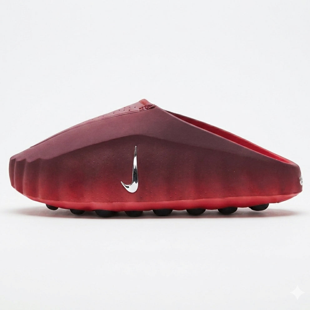 Red sandal with a Nike logo on a white background