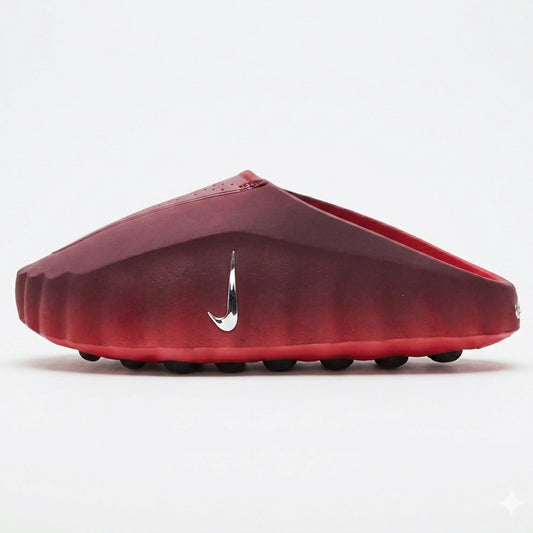 Red sandal with a Nike logo on a white background